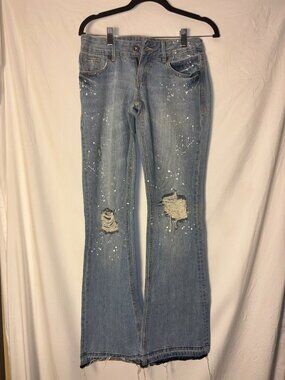Chip and Pepper Junior's Laguna Beach Flare Paint Splatter Jeans | Size 3